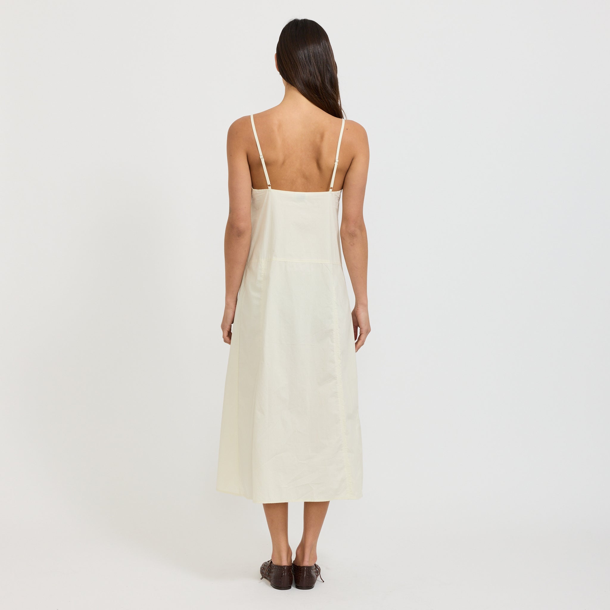Vestido Double Seam Butter White - Blanco mantequilla
