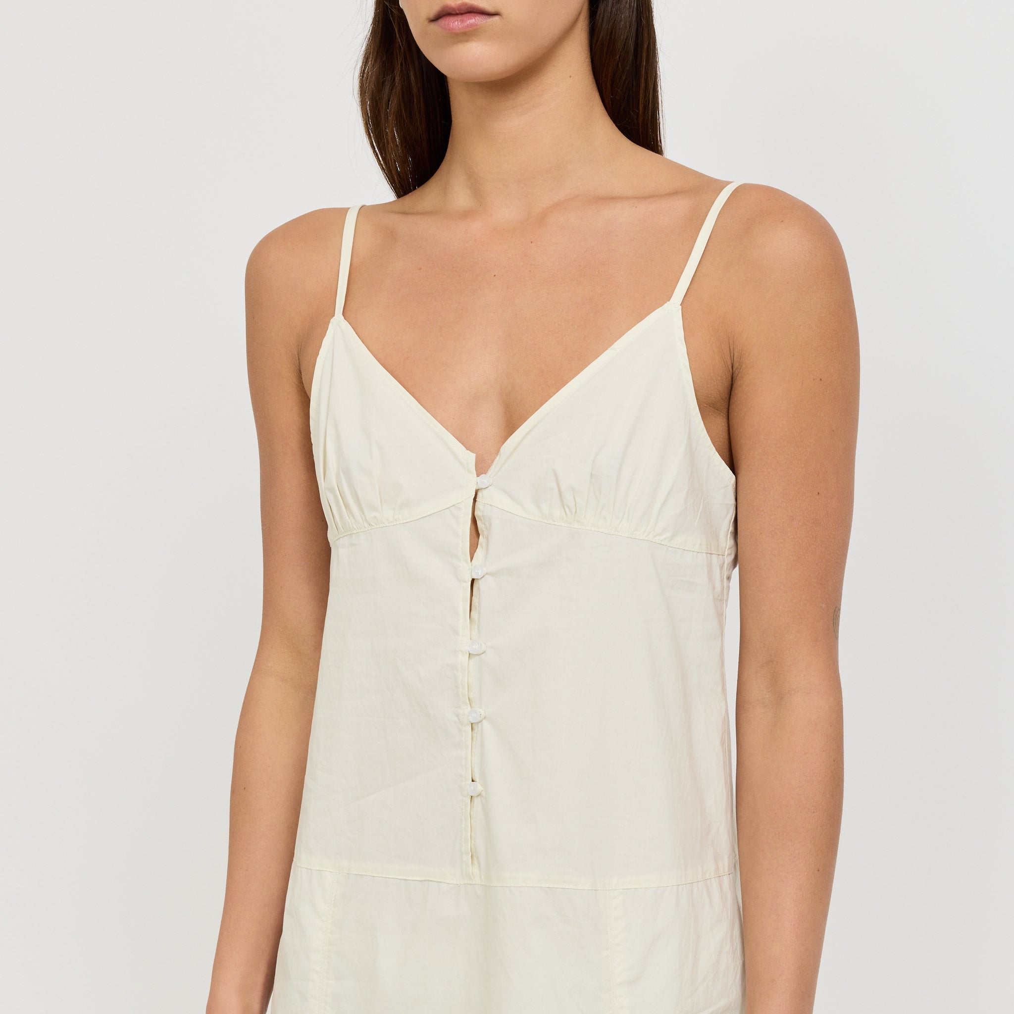 Vestido Double Seam Butter White - Blanco mantequilla