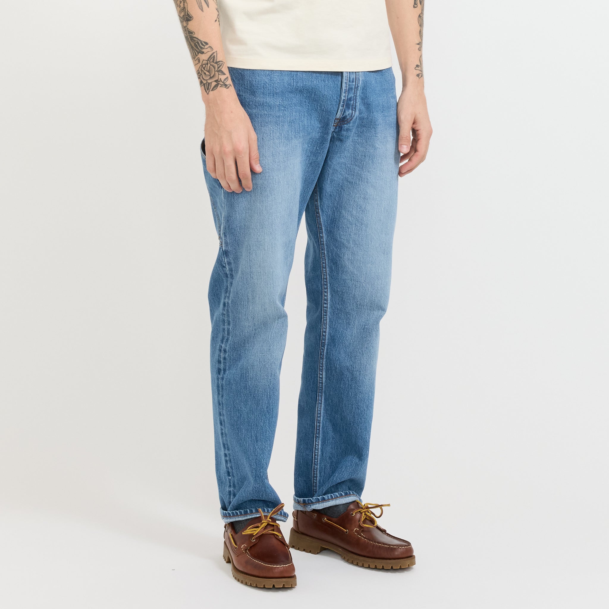 Pantalón Painter con orillo Custom Fade - Azul desteñido