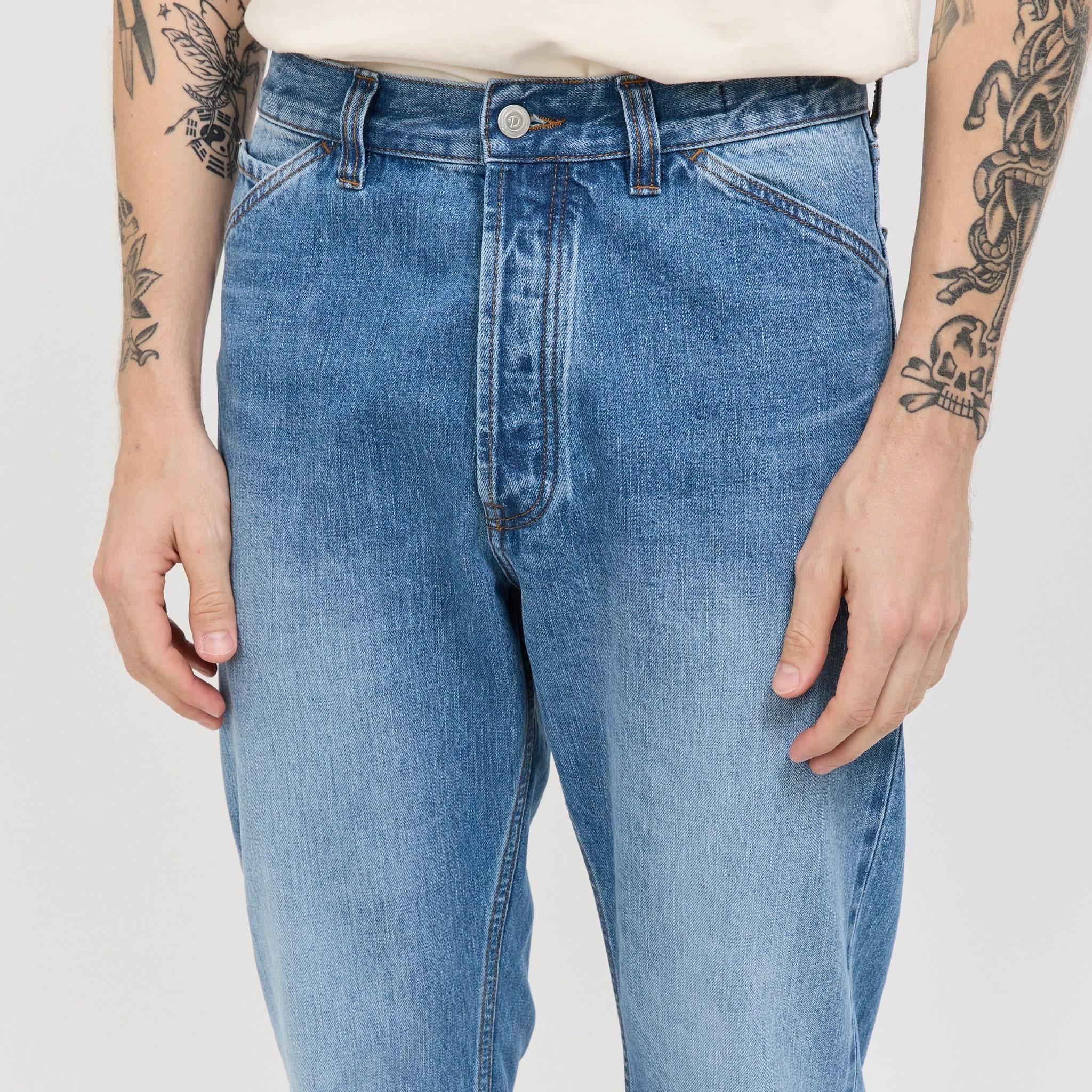 Pantalón Painter con orillo Custom Fade - Azul desteñido