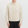 Chaqueta vaquera de lona de algodón y lino natural - Beige natural