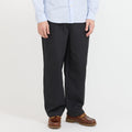 Pantalón ancho con pespuntes decorativos - Negro