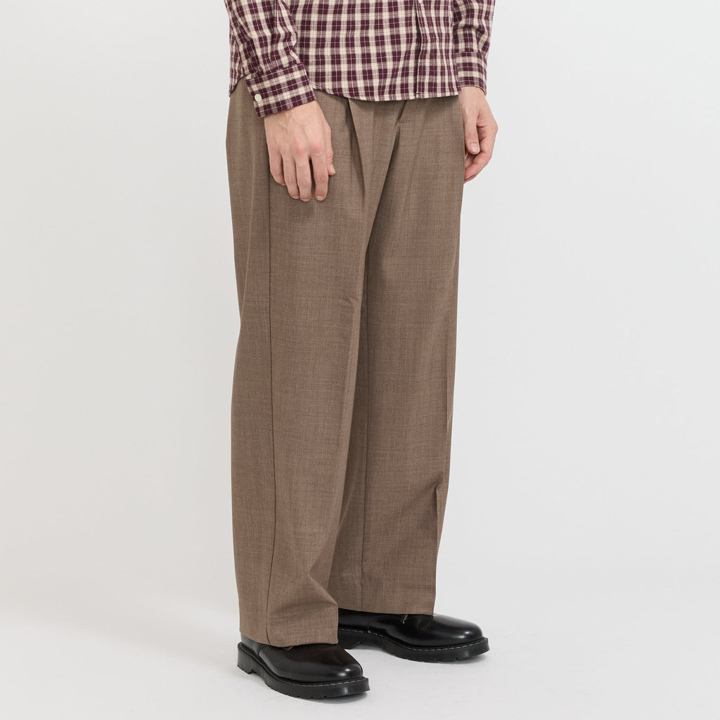 Pantalón Kay de corte holgado Khaki Mélange - Caqui