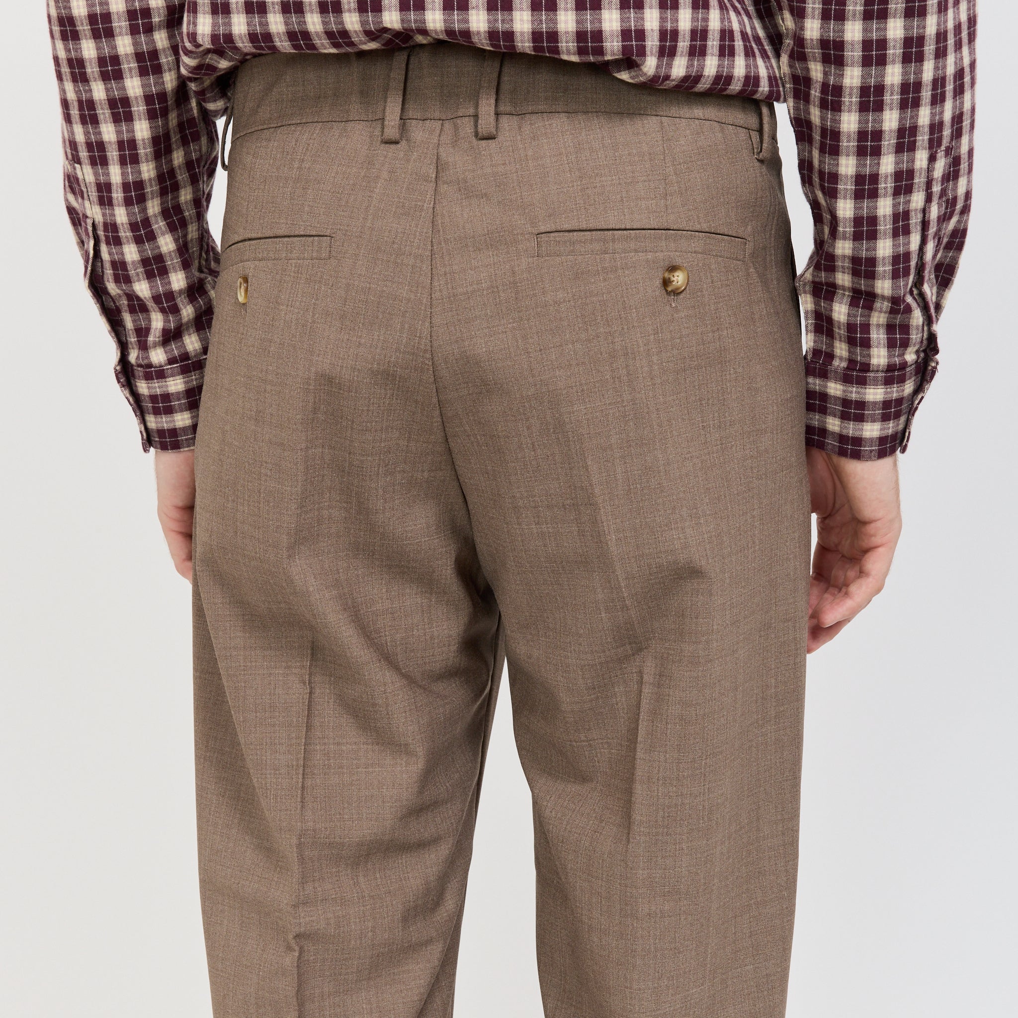 Pantalón Kay de corte holgado Khaki Mélange - Caqui