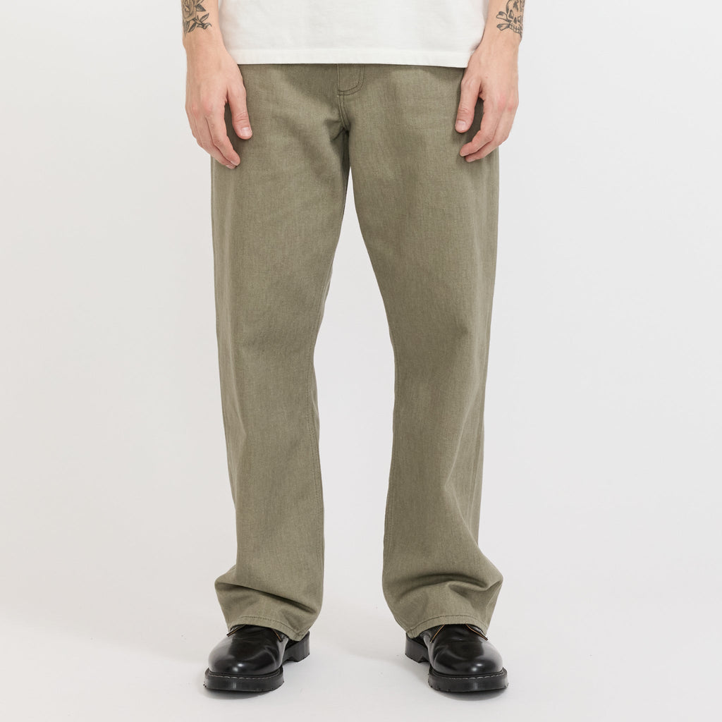 Pantalón Korshavn holgado de cinco bolsillos Vetiver - Verde vetiver