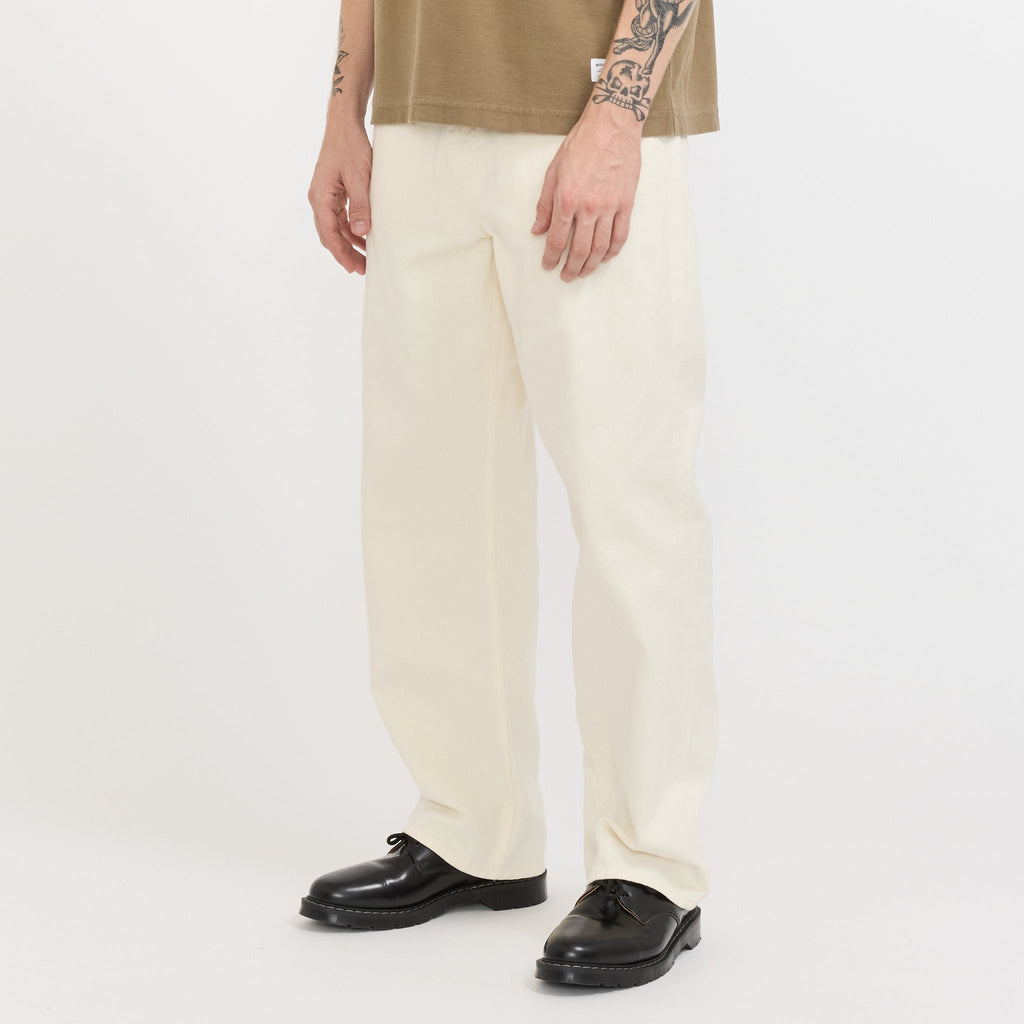 Pantalón Korshavn de sarga gruesa y cinco bolsillos - Crudo natural