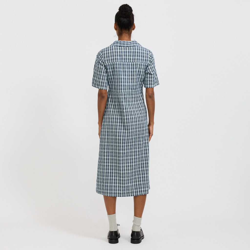 Vestido Ronja de seersucker índigo - Azul índigo