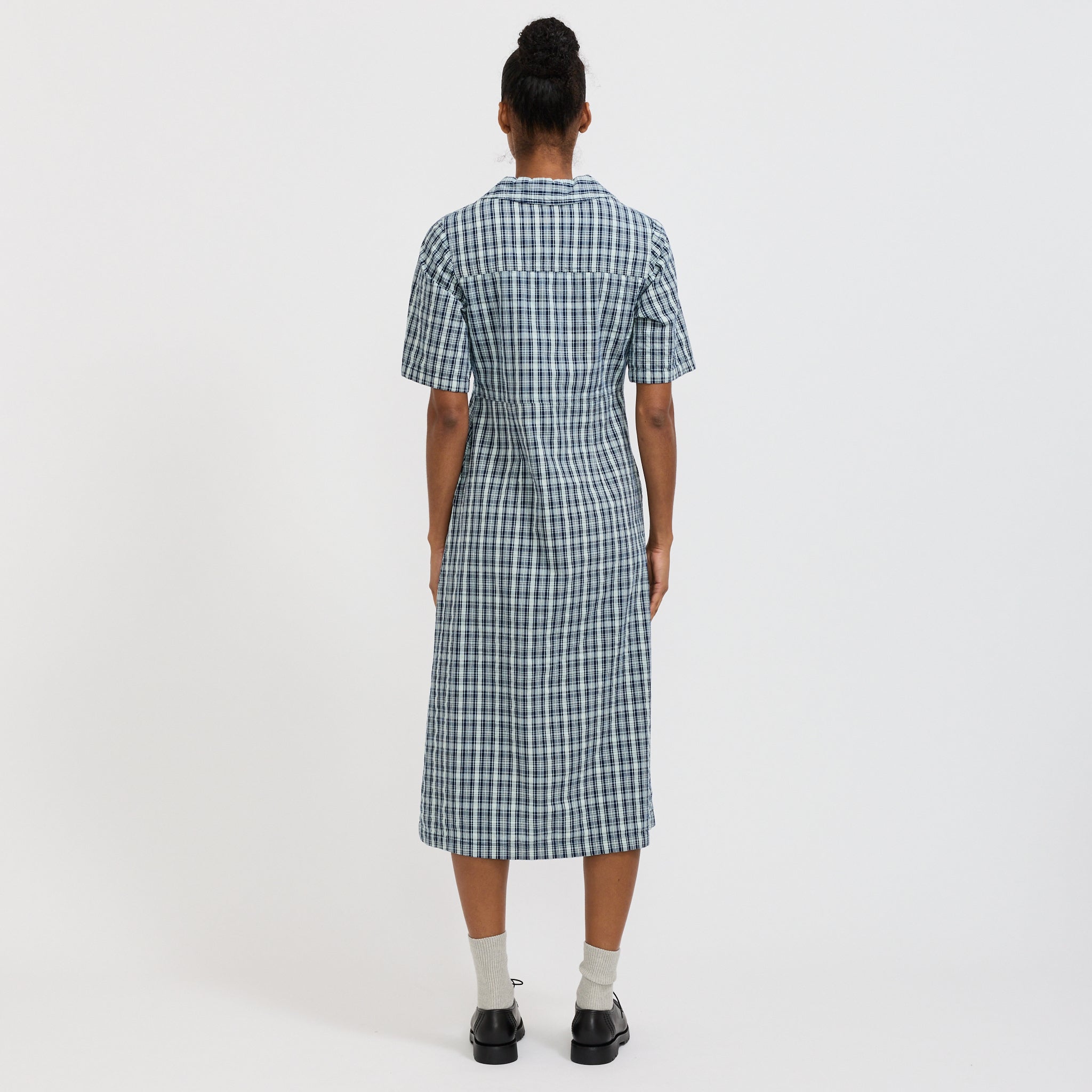 Vestido Ronja de seersucker índigo - Azul índigo