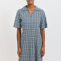 Vestido Ronja de seersucker índigo - Azul índigo