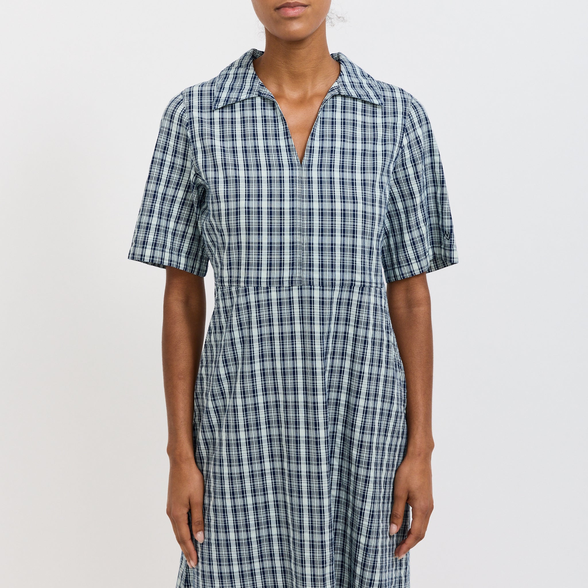 Vestido Ronja de seersucker índigo - Azul índigo