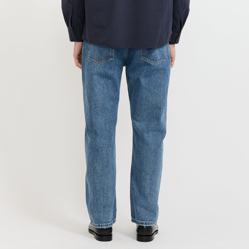 Vaqueros recto denim profundo índigo lavado - Azul índigo