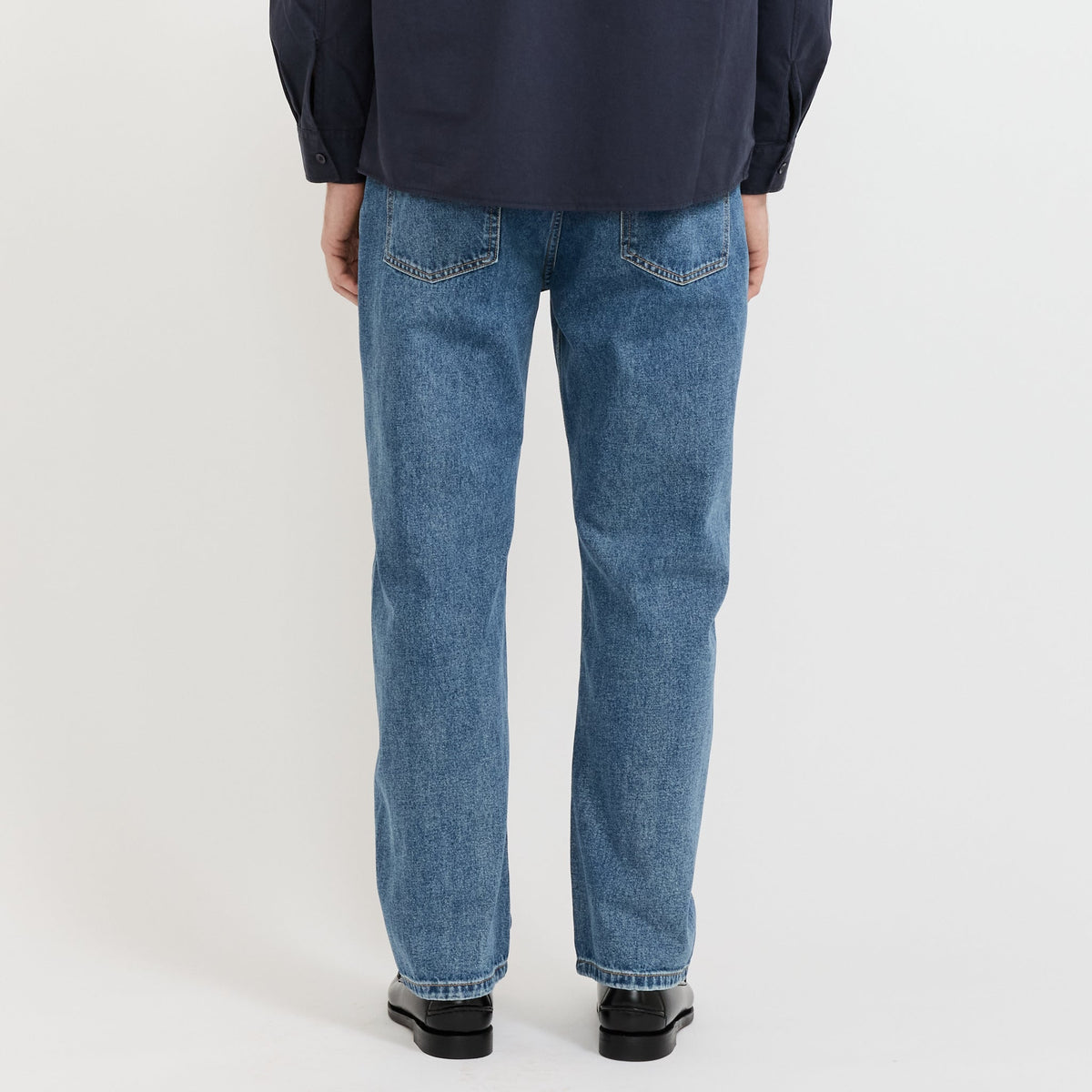 Vaqueros recto denim profundo índigo lavado - Azul índigo