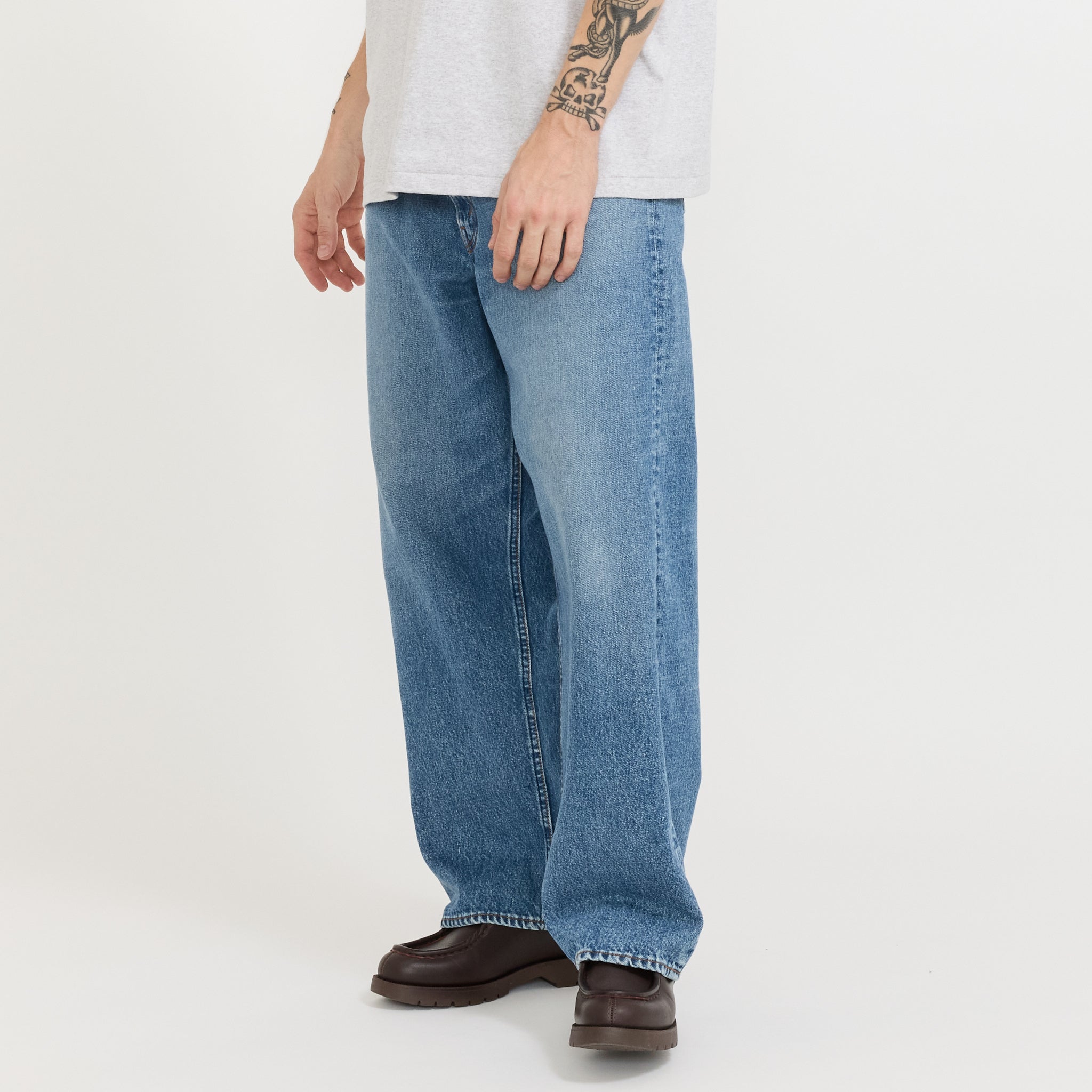 Vaqueros Super Dad's de denim desgastado - Azul lavado
