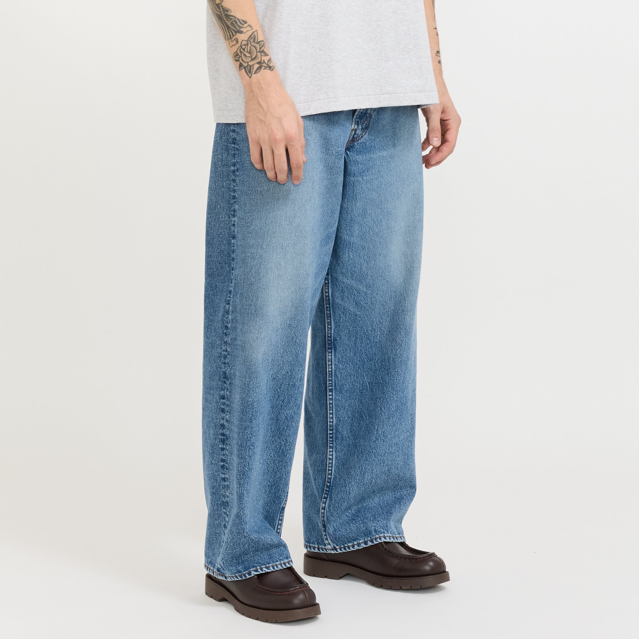 Vaqueros Super Dad's de denim desgastado - Azul lavado