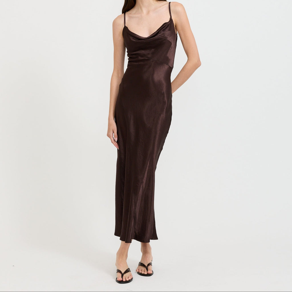 Vestido Rinse Mud - Marrón barro