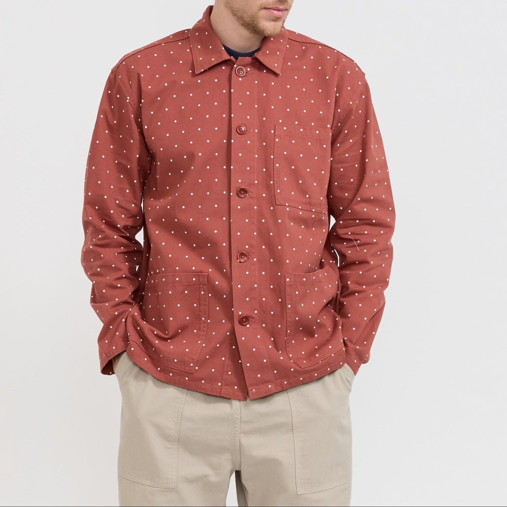 Sobrecamisa de trabajo de lunares Clay - Marrón arcilla