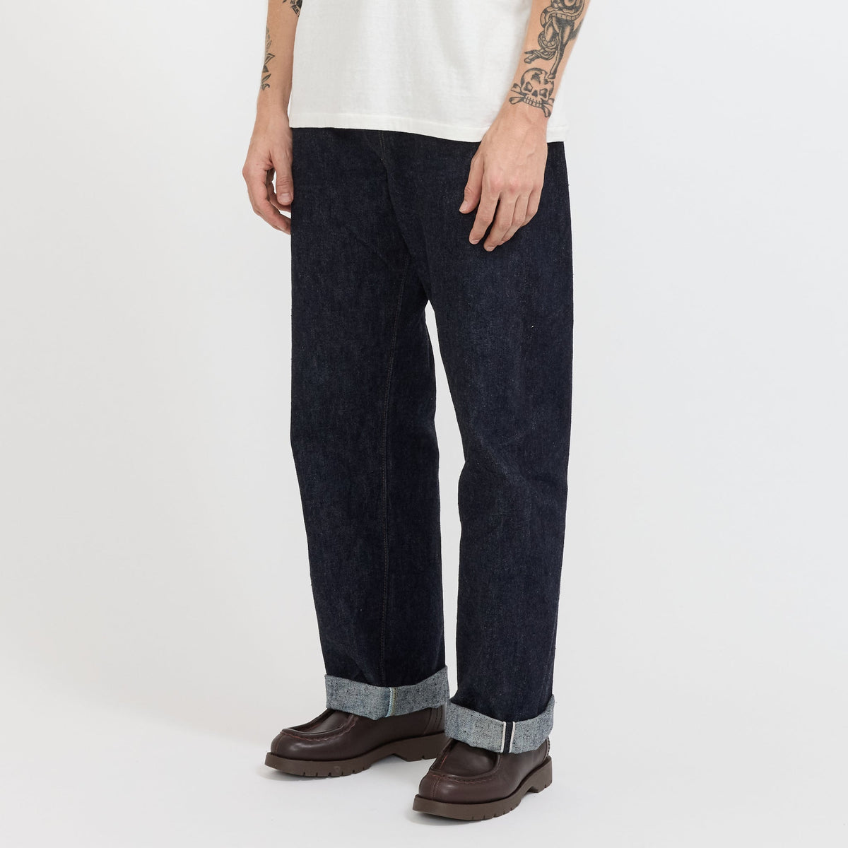 Vaqueros de pierna ancha One Wash de 13 oz - Azul índigo oscuro