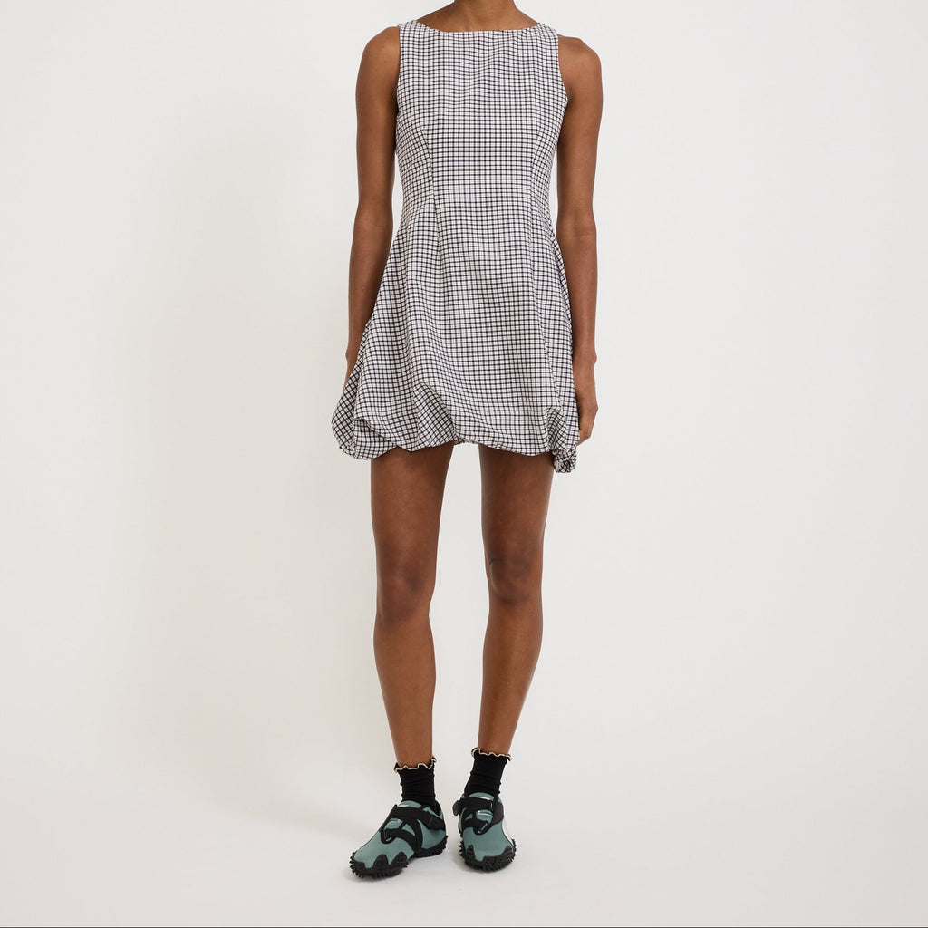 Minivestido Bobbie de cuadros vichy - Negro y blanco