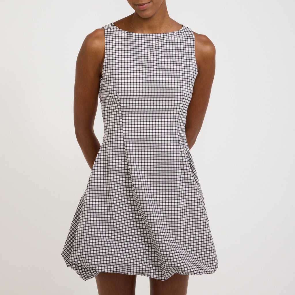 Minivestido Bobbie de cuadros vichy - Negro y blanco